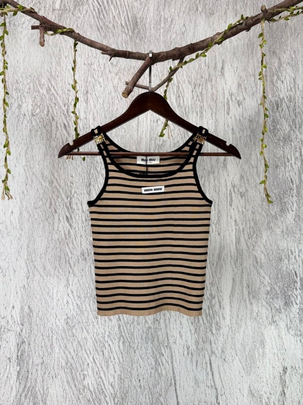 😄MIU MIU😄 Black and brown striped summer vest